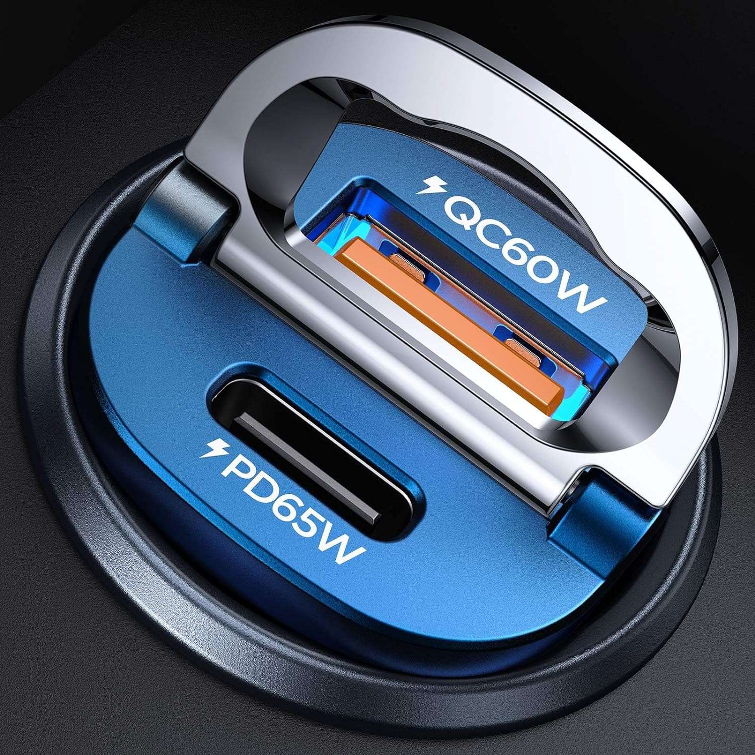 125W USB C Car Charger Fast Charging,[Mini Metal] PD65W & QC60W Cigarette Lighter USB C Charger,Dual Port Car Phone Charger for iPhone 15 14 Pro Max Plus iPad Samsung S24 S23 S22 MacBook - Haassue