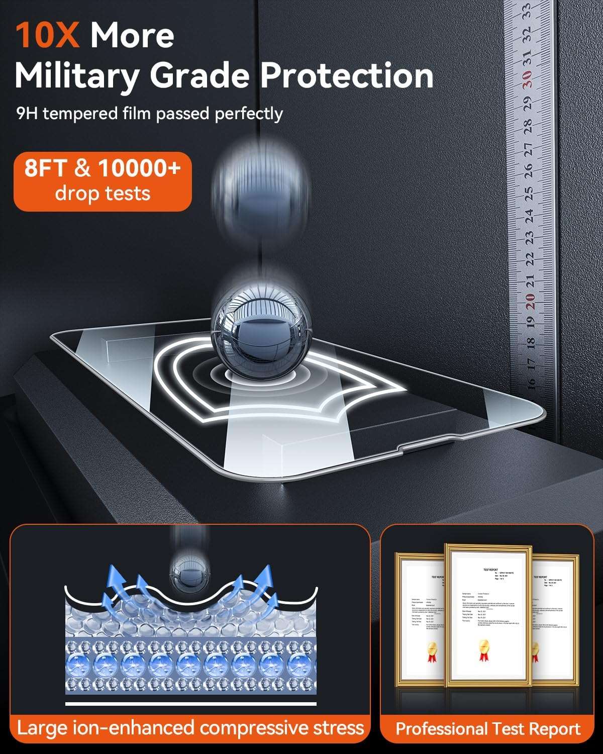 4-Pack for iPhone 14/13/13 Pro Privacy Screen Protector [10X Military Protection][Easy Installation Frame] Anti-Spy Private Diamonds Hard Tempered Glass - Haassue