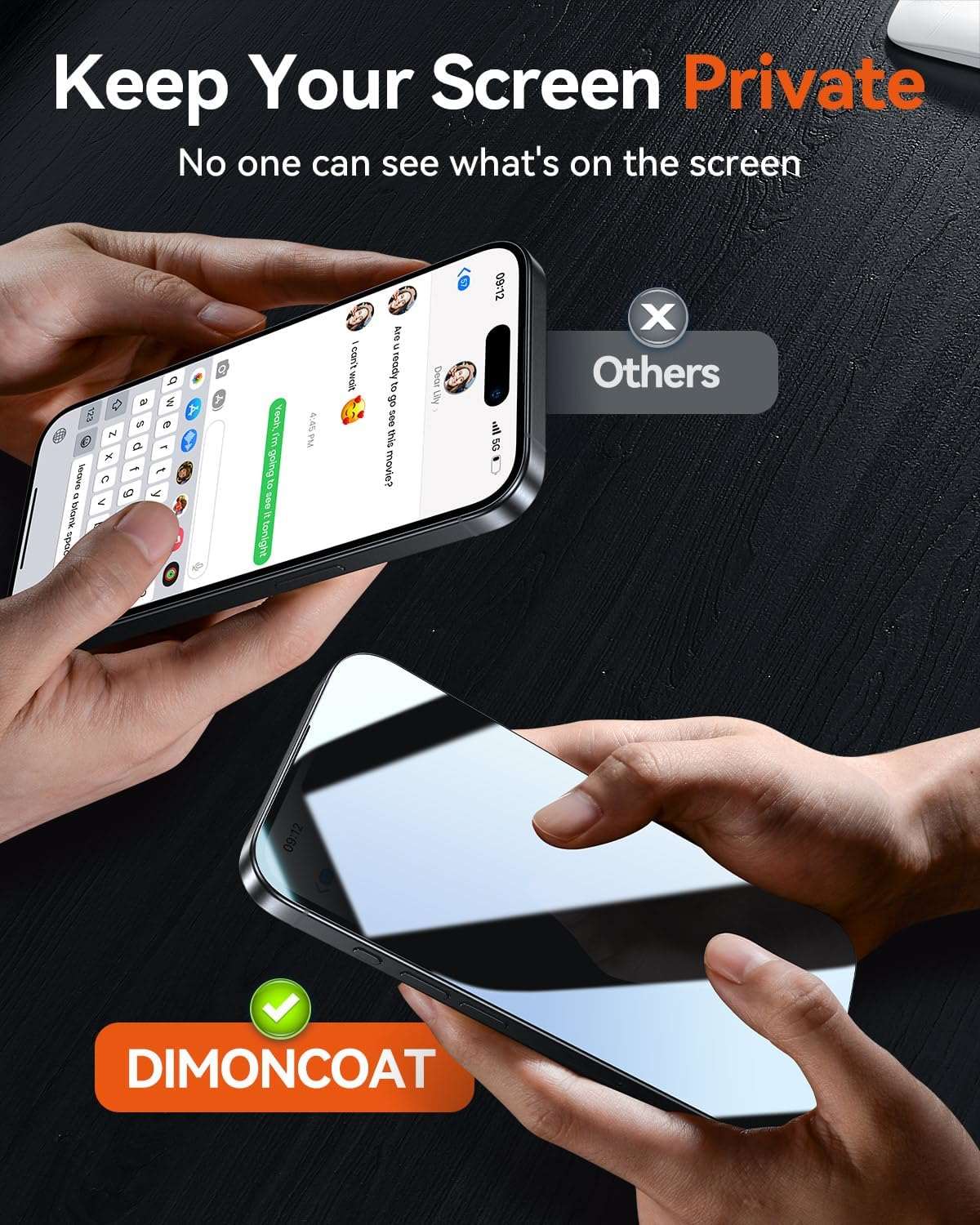 4-Pack for iPhone 14/13/13 Pro Privacy Screen Protector [10X Military Protection][Easy Installation Frame] Anti-Spy Private Diamonds Hard Tempered Glass - Haassue