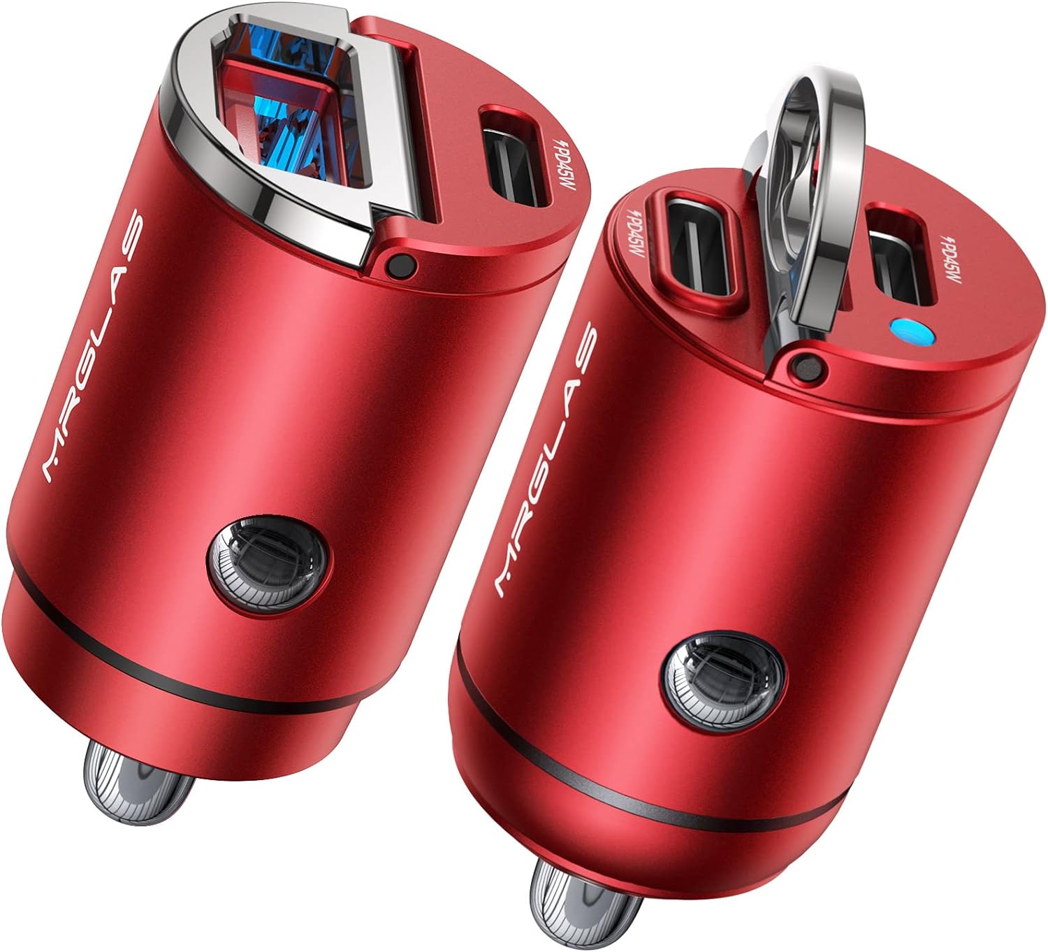 2-Pack 90W USB C Car Charger, Super Mini Metal USB C Car Charger Fast Charging Adapter [PD+QC]&[Dual PD] Cigarette Lighter USB Charger Compatible with iPhone 15 14 Pro Max, iPad, Samsung S24 - Haassue
