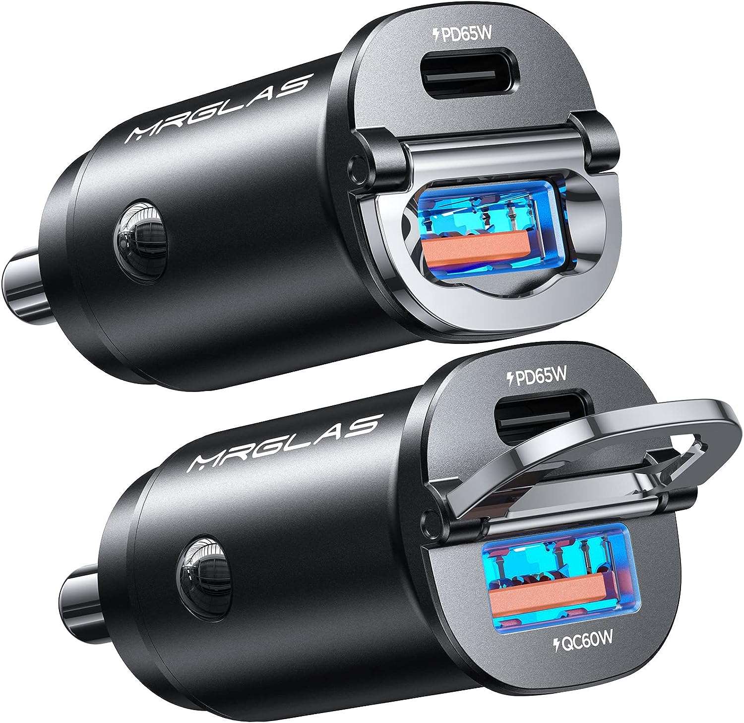 [2-Pack]125W USB C Car Charger, PD65W & QC60W Dual Port Type C Car Cigarette Lighter USB Charger for iPhone 15 14 ProMax iPad Samsung Macbook - Haassue