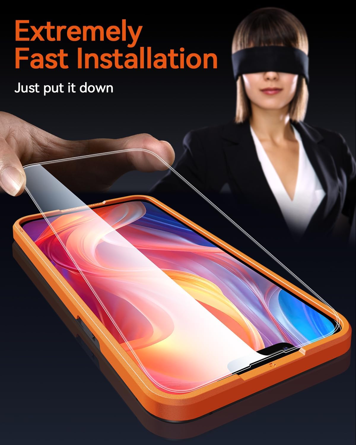 4-PACK for iPhone 14/13/13 Pro Screen Protector [10X Military Protection] [Easy Installation Frame] HD Diamonds Hard Tempered Glass - Haassue