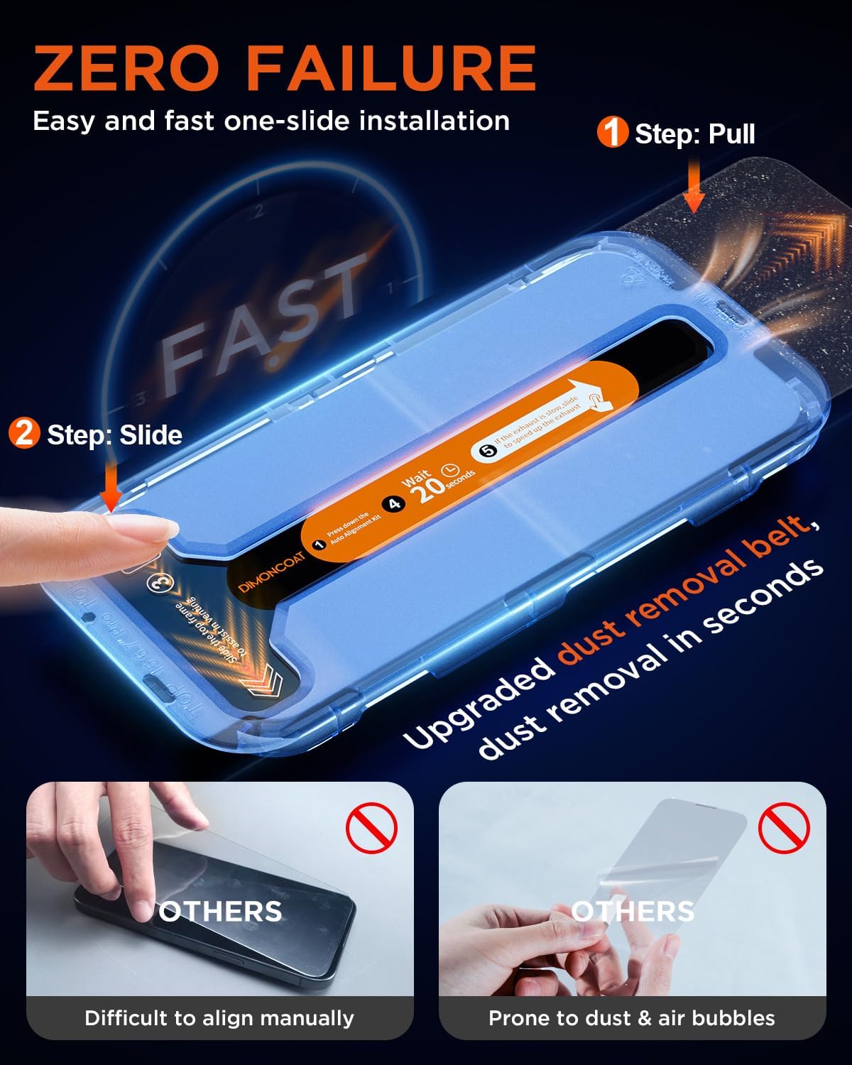 4-PACK for iPhone 15 series Screen Protector [Auto Alignment Kit] Tempered Glass [10X Military Protection]  HD Diamonds Hard Film, Bubble Free, Case Friendly - Haassue