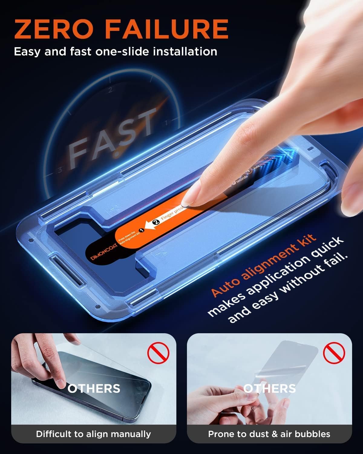 [4+2 Pack[Auto Alignment Kit] Screen Protector Compatible iPhone 14 Pro ， iPhone 14 Pro Max  with Camera Lens Protector [10X Military Protection] HD Diamonds Hard Tempered Glass Film [Bubble Free] - Haassue