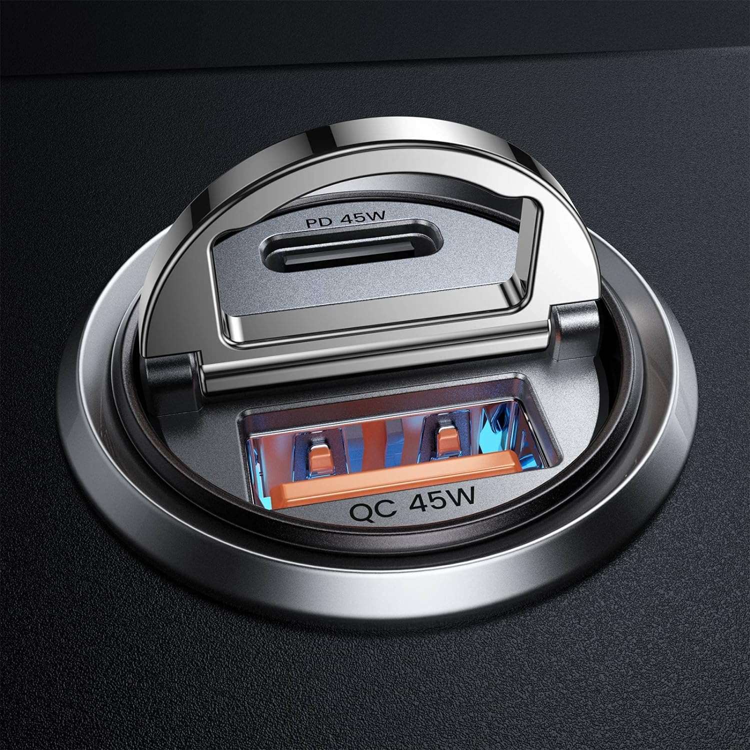 90W USB C Car Charger Fast Charging,[Smallest Metal] Car Charger USB C PD45W+QC3.0 Dual Port Cigarette Lighter USB C Charger Car Charger Adapter for iPhone 15 Pro Max Plus 14 13 iPad - Haassue