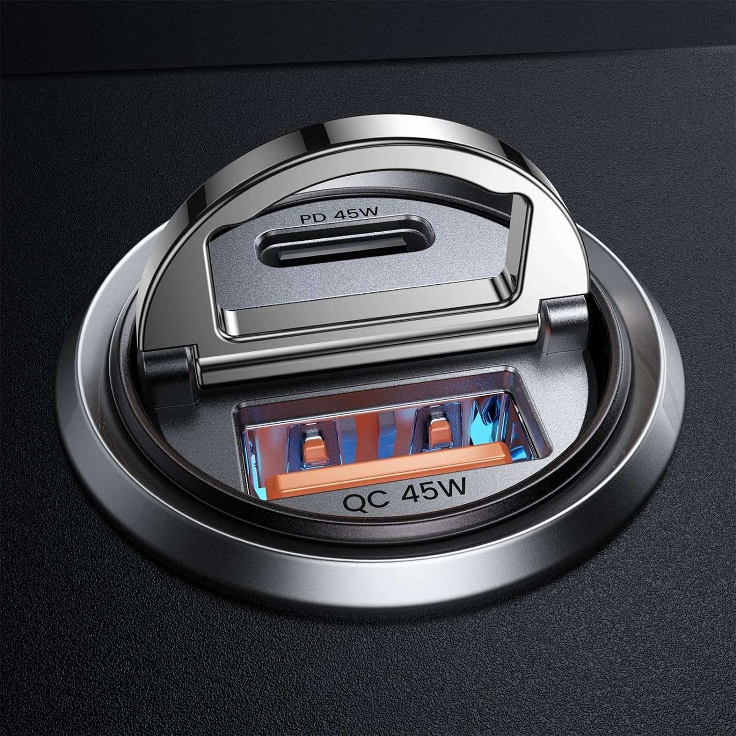 90W USB C Car Charger Fast Charging,[Smallest Metal] Car Charger USB C PD45W+QC3.0 Dual Port Cigarette Lighter USB C Charger Car Charger Adapter for iPhone 15 Pro Max Plus 14 13 iPad - Haassue