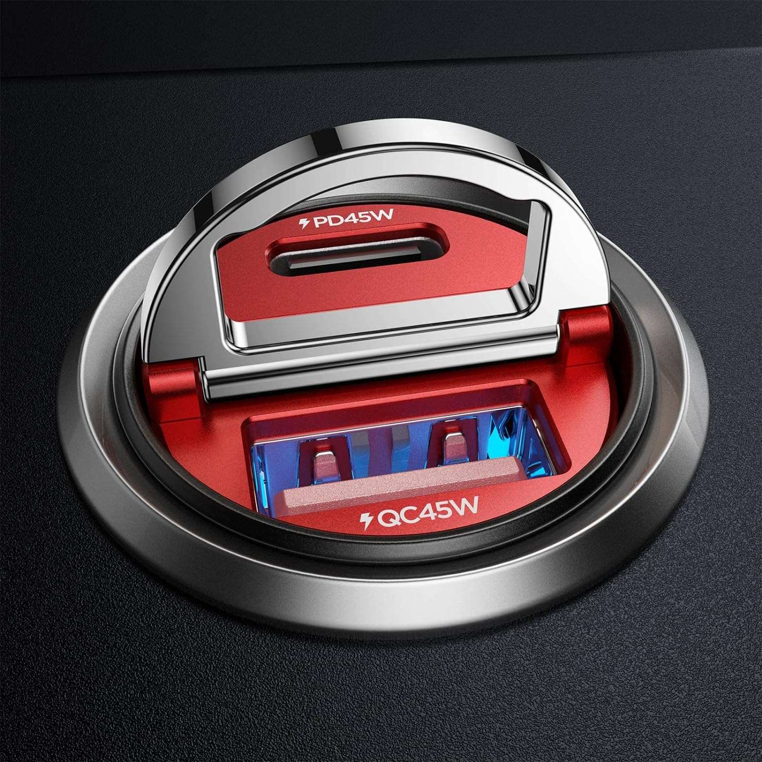 90W USB C Car Charger Fast Charging,[Smallest Metal] Car Charger USB C PD45W+QC3.0 Dual Port