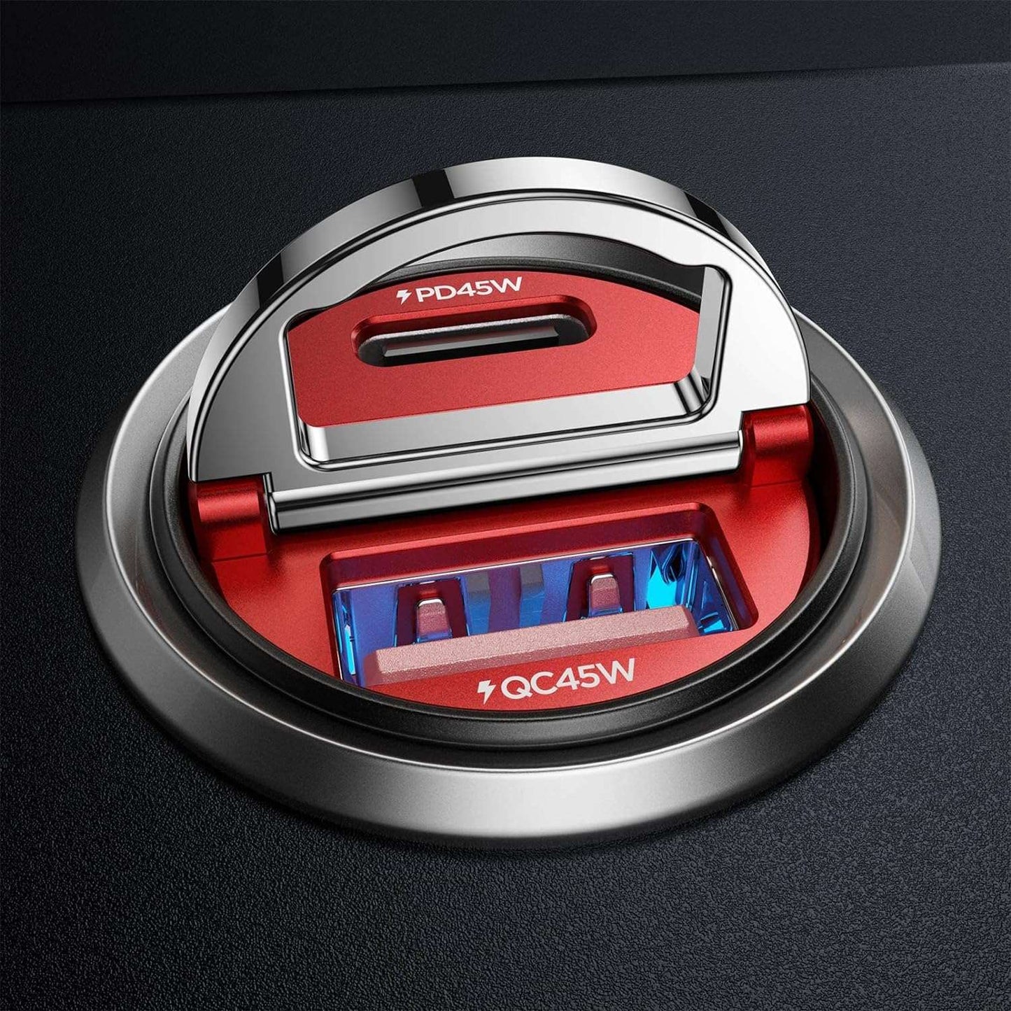 90W USB C Car Charger Fast Charging,[Smallest Metal] Car Charger USB C PD45W+QC3.0 Dual Port