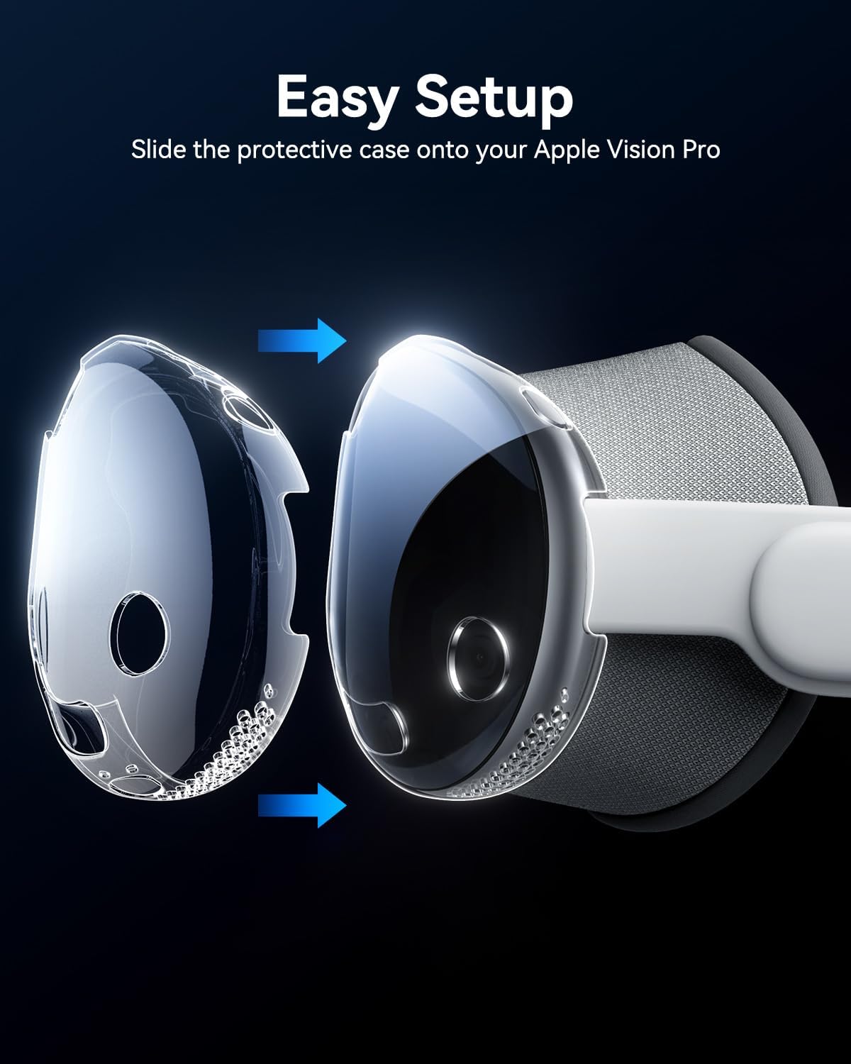 Compatible with Apple Vision Pro Case, [1:1 Coverage] Crystal Clear TPU Ultra Slim [Anti-Scratch Dustproof] Protective Cover for Apple Vision Pro VR Headset 2024 Accessories -Transparent - Haassue