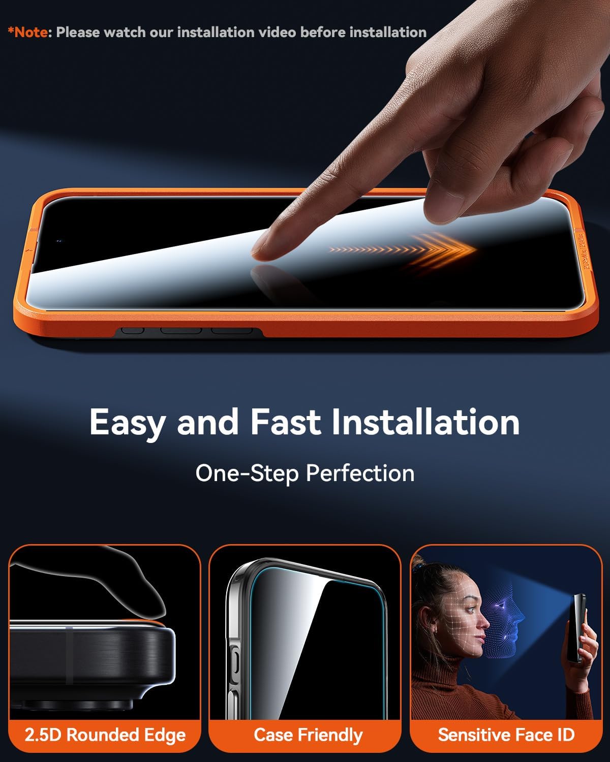 4-Pack Compatible iPhone 14 Pro Max Privacy Screen Protector, Anti Spy Shatterproof Tempered Glass [10X Military Protection][Easy Installation Kit] Black Tempered Glass 6.7 Inch - Haassue