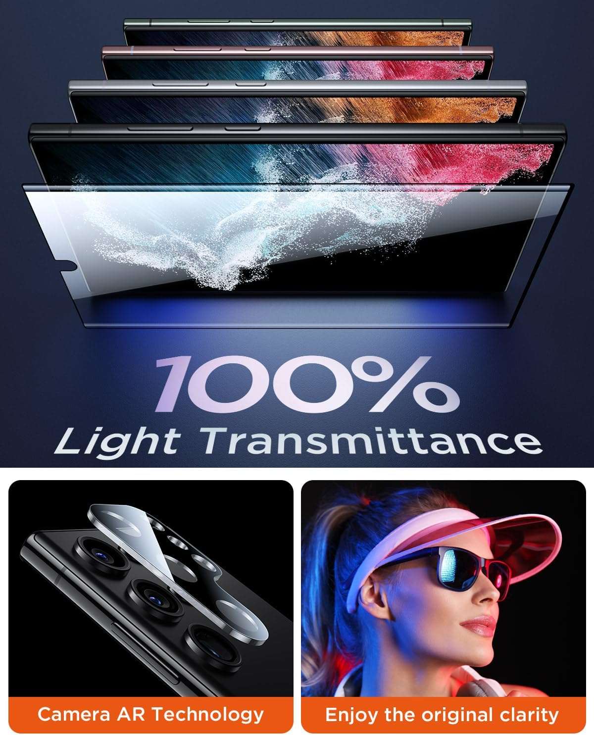 MRGLAS 2+2 Packs for Samsung Galaxy S22 Ultra Privacy Screen Protector 6.8