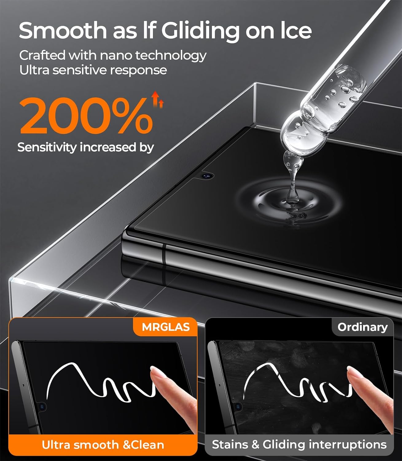 MRGLAS 2+2 Packs for Samsung Galaxy S22 Ultra Screen Protector 6.8