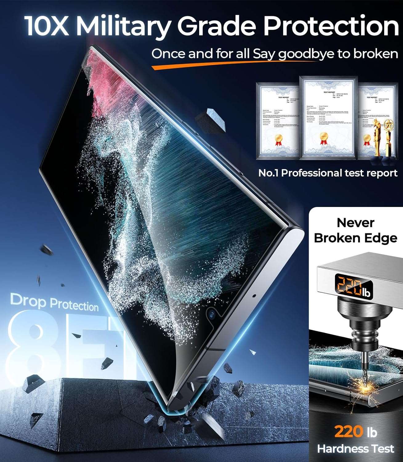 MRGLAS 2+2 Packs for Samsung Galaxy S22 Ultra Screen Protector 6.8