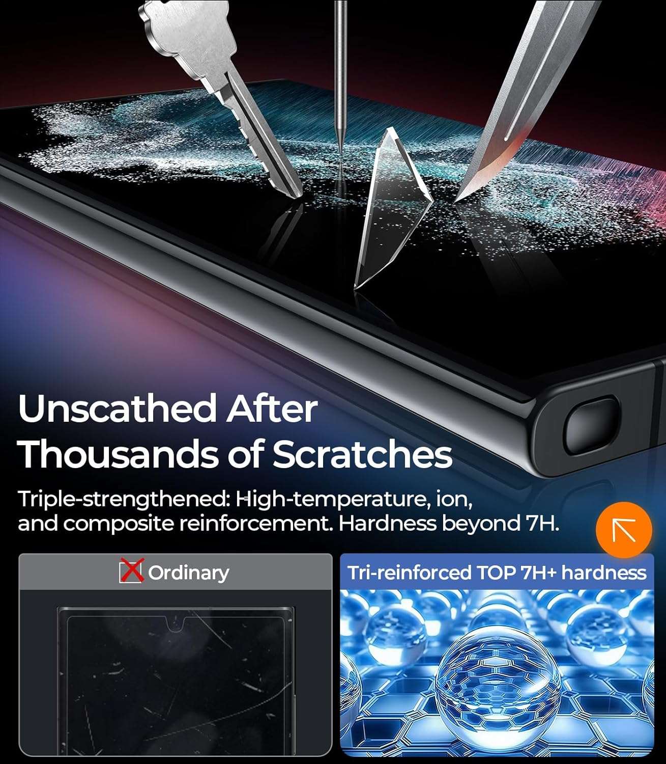 MRGLAS 2+2 Packs for Samsung Galaxy S22 Ultra Screen Protector 6.8