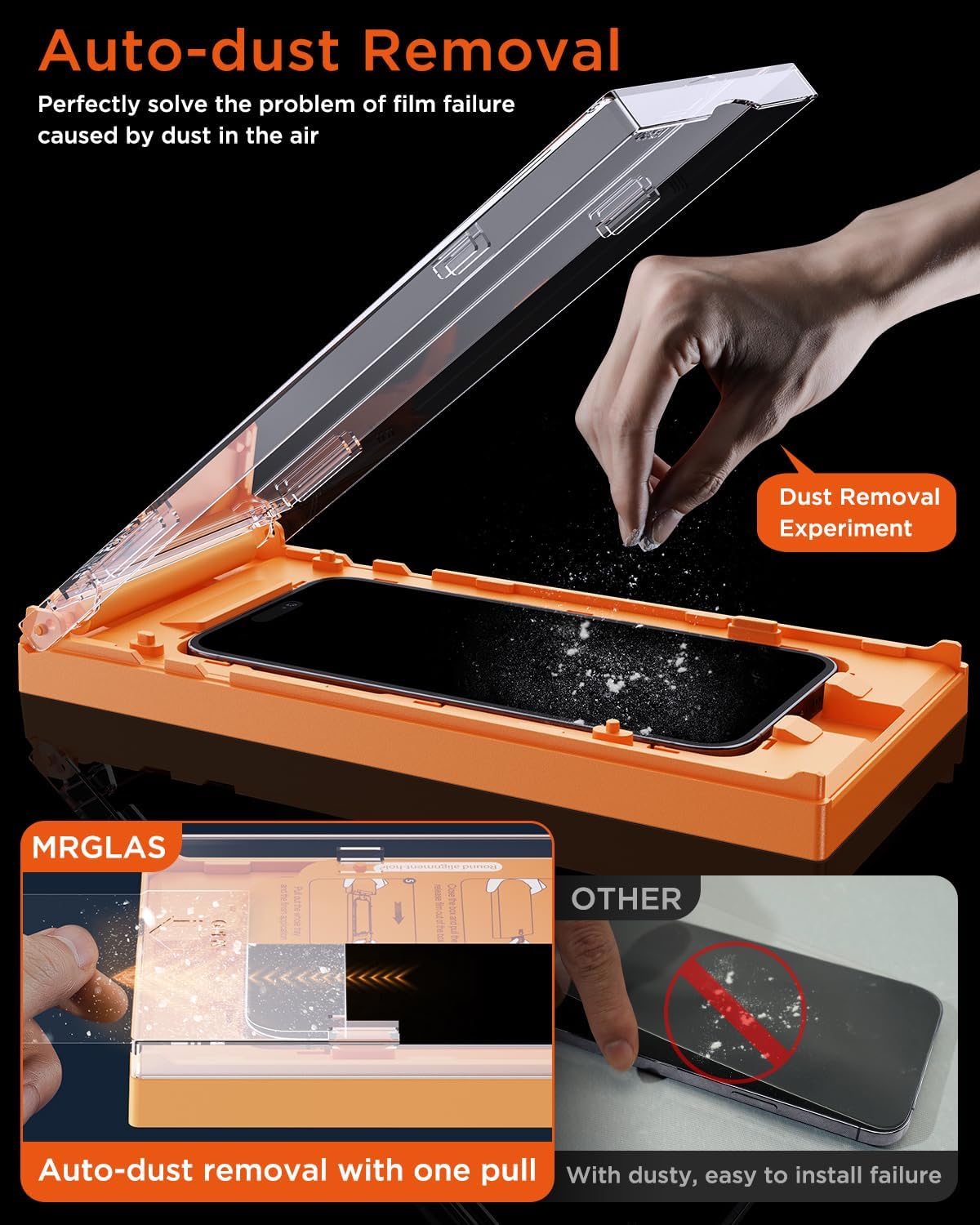 MRGLAS 3-Pack [Zero Bubble] Screen Protector Compatible iPhone 14 Pro 6.1'' [Auto Install Cabin][10X Military Protection] iPhone 14 Pro Shatterproof Full Coverage HD Hard Tempered Glass - Haassue
