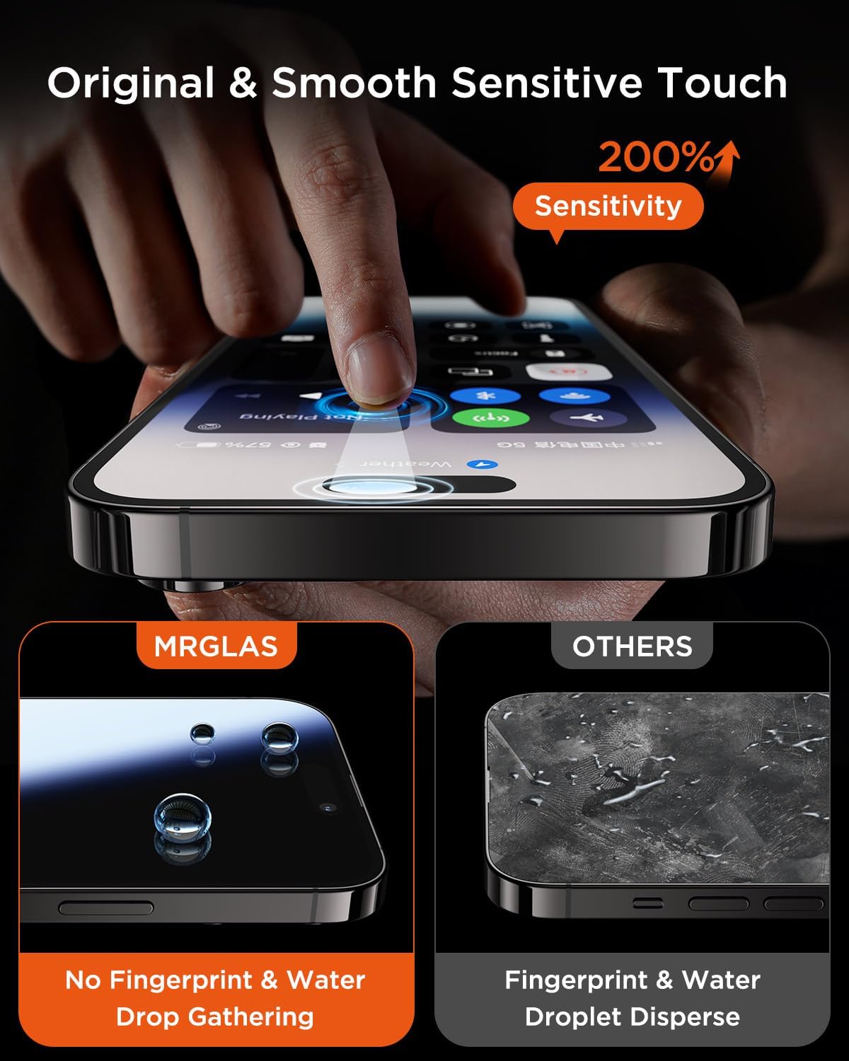 MRGLAS 3-Pack [Zero Bubble] Screen Protector Compatible iPhone 14 Pro 6.1'' [Auto Install Cabin][10X Military Protection] iPhone 14 Pro Shatterproof Full Coverage HD Hard Tempered Glass - Haassue